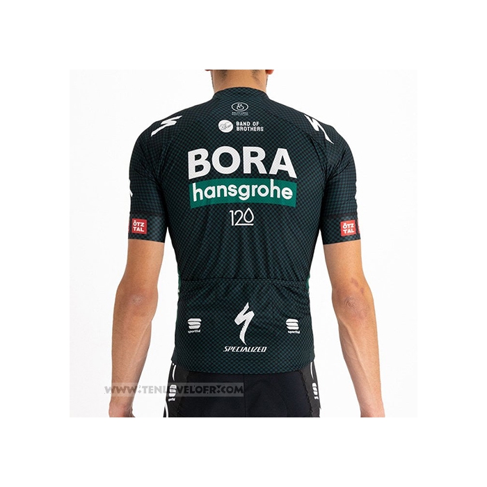 2021 Maillot Cyclisme Bora-Hansgrone Fonce Vert Manches Courtes et Cuissard